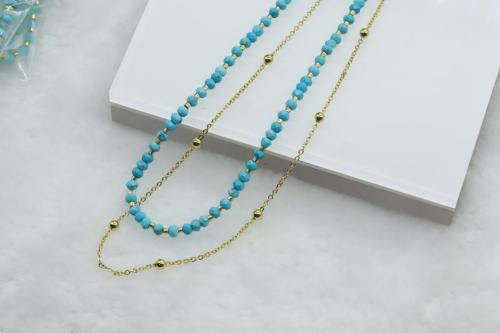 Fashion-Turquoise-necklace-with-chain-hand-make-Jewelry-OEM-factory-Fashion-necklace-wholesale-factory
