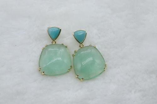 Green-stone-earrings-with-Customized-Hand-make-OEM-Jewelry-Brass-Jewelry