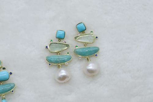 Wholesale-factoryTurquoise-with-MOP-earrings-hand-make-Jewelry-OEM-factory-Fashion-earrings